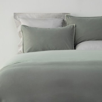 艾禮思山形繡200織水洗棉被套雙人 綠