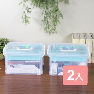 《真心良品》布蕾蒂手提雙層整理箱(9L)2入組