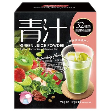紅布朗 青汁，32種類蔬果＆堅果，高纖，19克x10包入  190g  1盒