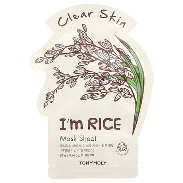 TonyMoly, 我是大米，潔淨肌膚美容面膜，1 片，0.74 盎司（21 克）