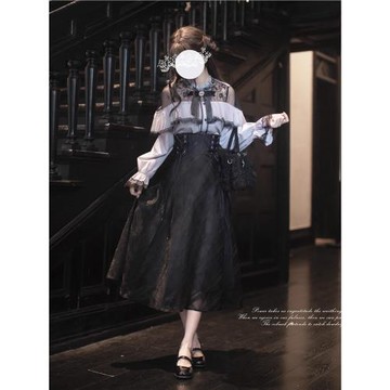 胡桃木JK【森理紀】原創清楚系日系溫柔感優雅長裙大小姐斗篷飛袖