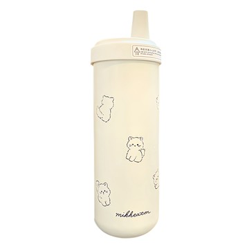 mikheaton 超萌珍珠奶茶杯 不鏽鋼款  小貓 米色  720ml  1個