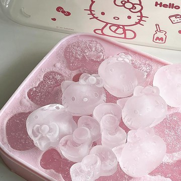 ✨臺灣出貨✨Hellokitty硅膠冰格卡通食品級按壓冰塊模具家用製冰儲冰盒爆款