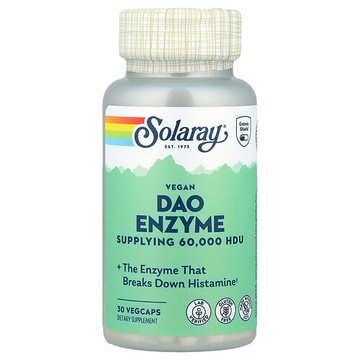 Solaray, 全素 DAO 酶，4.2 毫克，30 粒素食膠囊