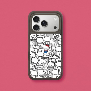 【犀牛盾】iPhone 15/16/17系列 AirX MagSafe兼容 極致氣墊緩衝磁吸防摔手機殼/Hello Kitty/遮臉系列-猜猜我是誰(兩色可選 )