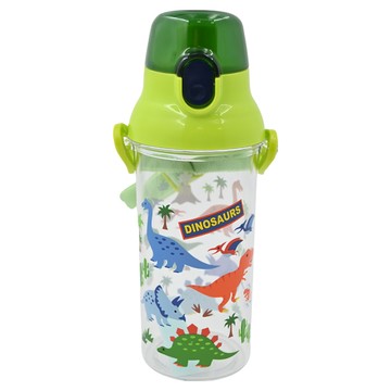 Skater 彈蓋式透明水壺  綠色恐龍  480ml  1個