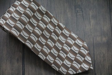 棕色格紋真絲領帶商務禮盒裝tie