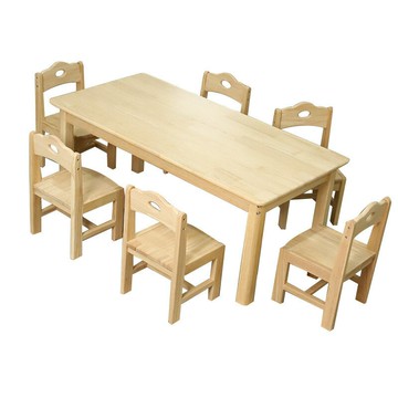 實木兒童桌椅幼兒園專用拼接桌早教桌椅寶寶寫字桌兒童活動室桌椅[DD120109]