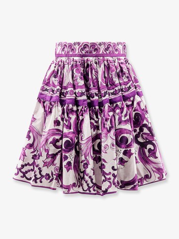 Maiolica cotton skirt with ruffles - DOLCE & GABBANA - gender_Woman