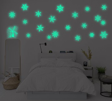 QuickFilm 靜電無痕夜光牆貼 (雪花)