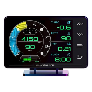 XS 多功能汽車抬頭顯示器 液晶儀錶 觸控按鍵 OBD2 + GPS + 陀螺儀 雙系統 3.5吋  1個  黑色