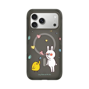 iPhone 17 Pro Max AirX 本質黑 - 懶散兔與啾先生 Lazy Rabbit and Mr.Chu - Bubble