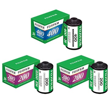 FUJIFILM 富士 200 SPEED FILM (2盒) + 400 SPEED FILM (1盒) 135彩色膠捲負片底片 軟片