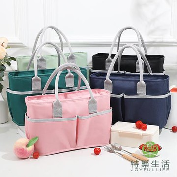 【JOYFUL LIFE 特樂生活】多口袋鋁箔保溫野餐便當袋