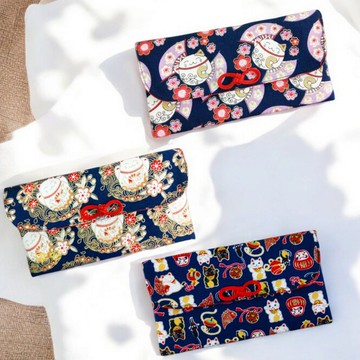 免費繡名字。招財貓-4款可選。布紅包袋 / 口罩收納袋