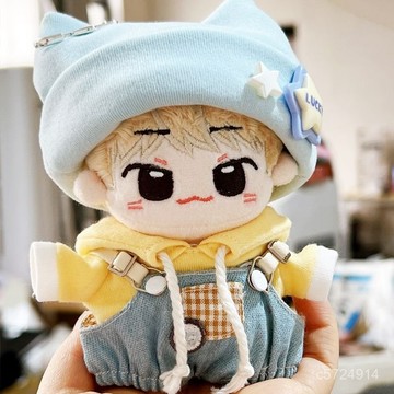 🔸新品🔸10cm公仔棉花娃娃萌趣雙耳帽衛衣背帶褲毛衣換裝百搭出遊穿搭