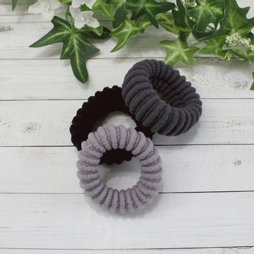 Bijoux C.彈力圈圈束3入灰黑