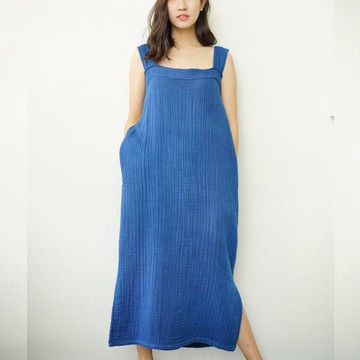 Indigo Salu - 靛藍無袖彈性背心連身裙