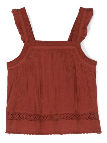 Scotch & Soda - embroidered-detail pleated blouse - kids - Cotton/Cotton - 16 yrs
