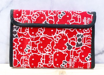 【震撼精品百貨】Hello Kitty 凱蒂貓~ 日本SANRIO三麗鷗KITTY魔鬼氈中夾-紅*38381