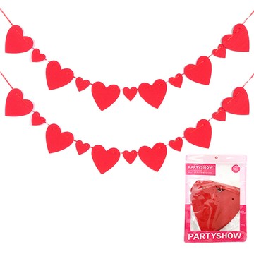Party Show 毛氈愛心掛旗 小型  愛心形狀  2個