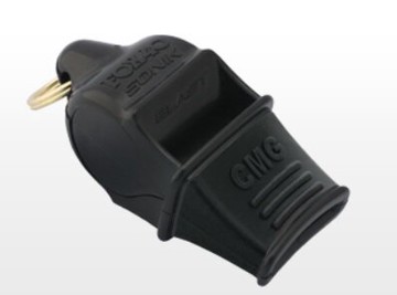 【【蘋果戶外】】FOX 40 爆音哨【120dB】【黑色矽膠】Sonik Blast CMG 附分離式繫繩 救生哨求生哨子登山警衛)