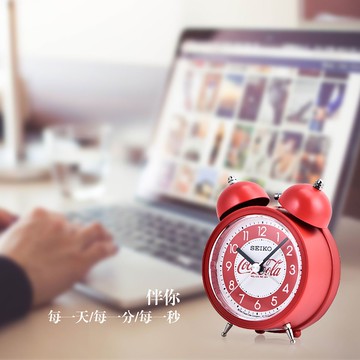 免運 開立發票 掛鐘 鬧鐘 擺鐘 時鐘 壁畫 掛畫 鐘表 鬧鐘金屬機械打鈴可口可樂臥室學生鬧鐘兒童貪睡夜燈小鬧鐘