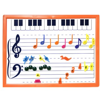 KingRosa 五線譜磁鐵板 含音符荳荳盒 音樂教具  30.5 x 23 x 1cm  1組