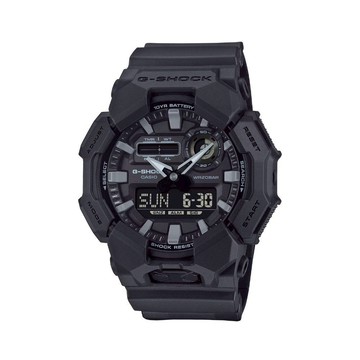 【CASIO 卡西歐】G-SHOCK 十年電力 軍士黑 雙顯錶款 GA-010-1A1_51.9mm