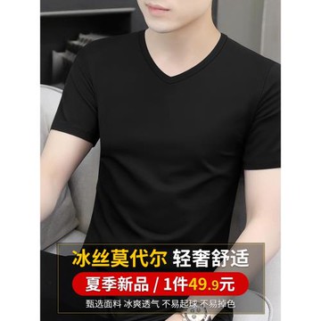 [10A級抑菌莫代爾] 短袖t恤男士2025夏季新款高端冰絲速干體恤男