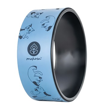 mukasa 慕卡莎 PU瑜珈輪 耐衝擊ABS內圈 PU表層 吸汗止滑  32 x 12cm  藍色  1個