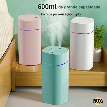 精品🌸超聲波空氣加濕器大型 USB 空氣清新劑,帶便攜式雙噴嘴環境 LED