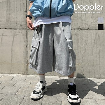 韓國 重磅工裝大口袋寬鬆闊腳七分棉短褲 情侶【PAKR30】現貨+預購