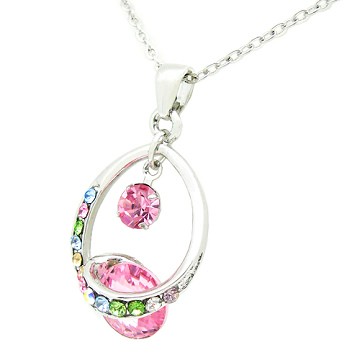 【Charme】 春戀 粉紅水晶鑽 項鍊