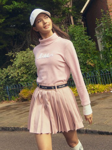 Flutter Double Pleats Currot Skirt (Pink)