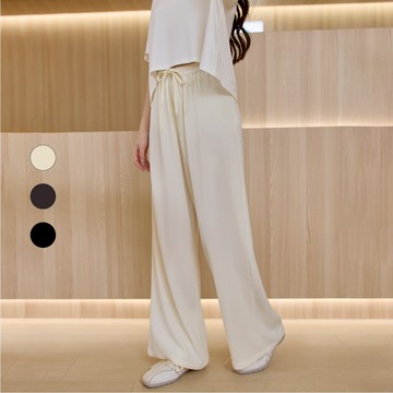 50% Fifty Percent｜簡約坑條抽繩直筒長褲【期間限定】｜02572151004