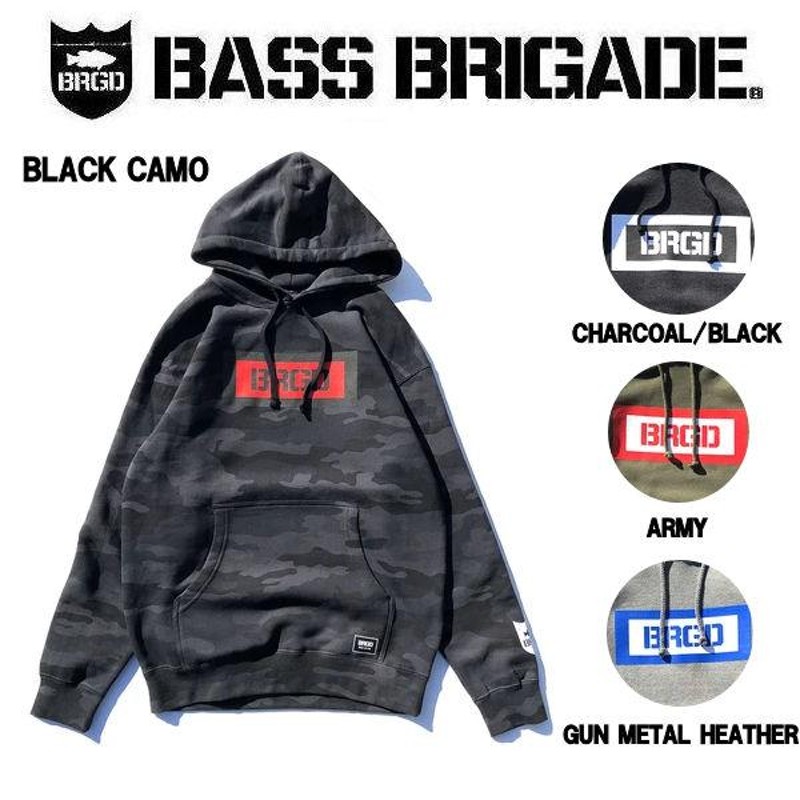 バスブリゲード BASS BRIGADE BRGD BOX PULLOVER HOODIE メンズ ボックス プルオーバー パーカー アウトドア  フィッシング | LINEショッピング