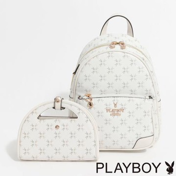 PLAYBOY - 後背包  White Bunny系列 - 米白色