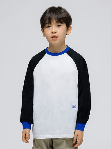 Basic Cotton-blend Raglan T-shirt [Black]