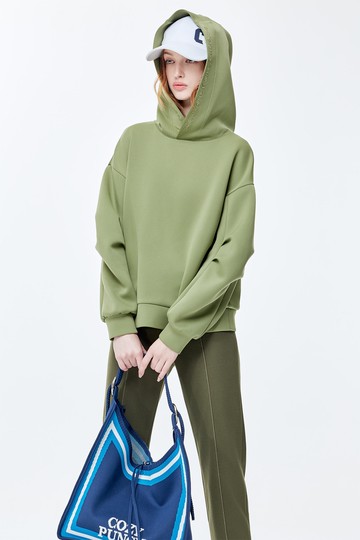 數字青檸色連帽上衣