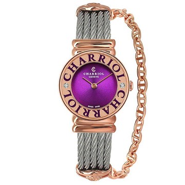 CHARRIOL夏利豪(028PCD3.540.566)經典紫面尊貴紫 24.5mm｜樂天全館特惠中★指定刷卡回饋10%