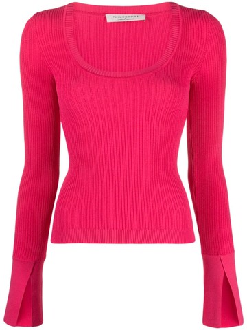 Philosophy Di Lorenzo Serafini - open-knit jumper - women - Viscose/Polyamide - 44 - Pink