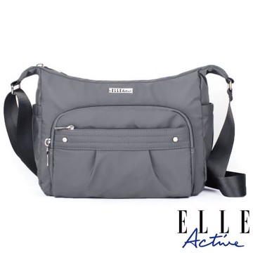 【ELLE Active】知性優雅系列-側背包/斜背包-中-灰色