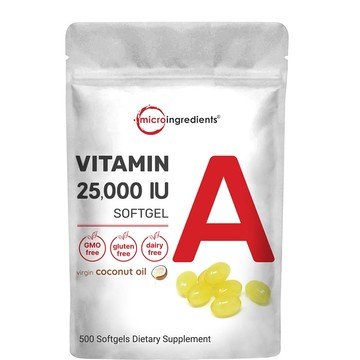 美國代購！原裝正品Micro Ingredients脂溶性維他命A25000IU 500粒