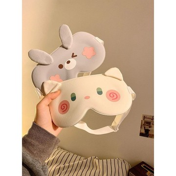 ✨臺灣出貨✨可愛3d立體眼罩遮光睡眠專用女士睡覺舒適不勒冰絲眼睛罩學生午休