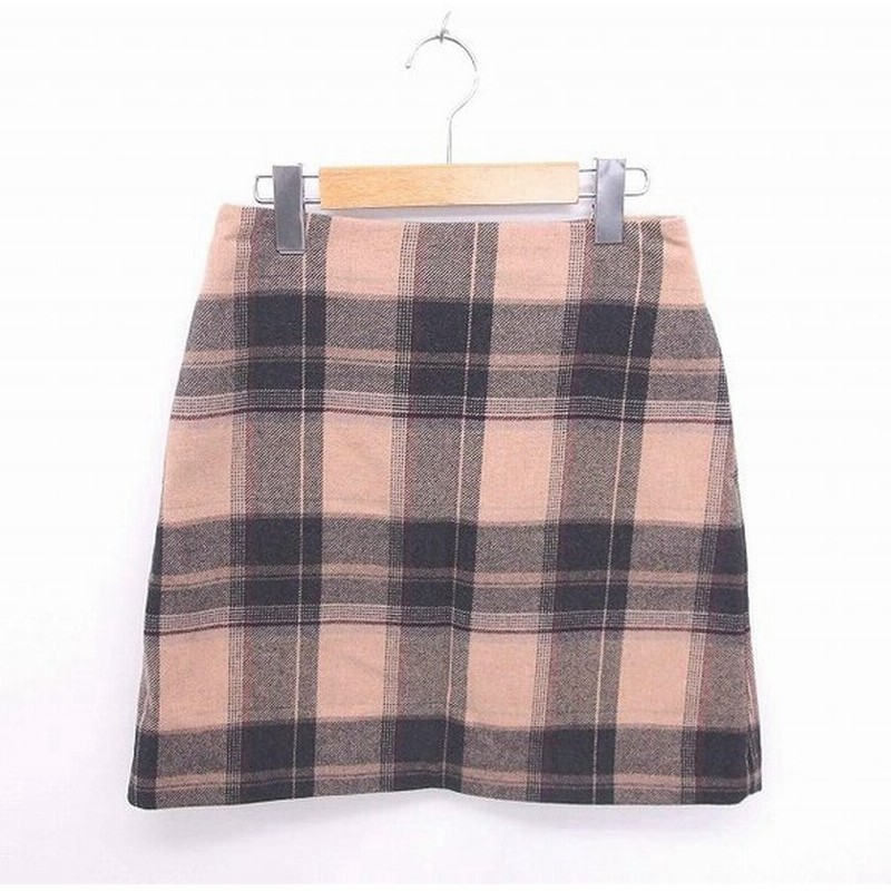 中古 ユニクロ Uniqlo スカート タイト ひざ丈 チェック バックジップ ウール混 61 茶 黒 ベージュ ブラック Tt43 レディース ベクトル 古着 通販 Lineポイント最大0 5 Get Lineショッピング