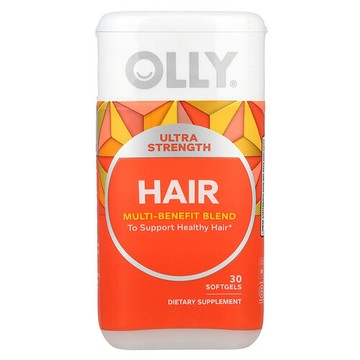 OLLY, 頭髮，多效益混合物，30 粒軟凝膠