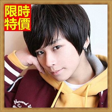 男假髮 整頂短假髮-時尚流行韓版帥氣斜瀏海男美髮用品2色68x63【獨家進口】【米蘭精品】