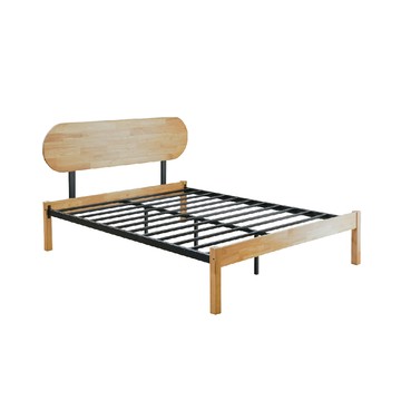 【RICHOME】 歐佛雙人床架原木色+黑色