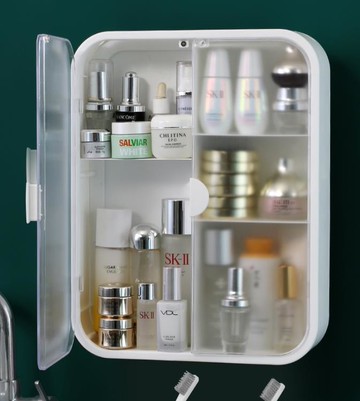 免打孔衛生間置物架廁所墻上洗手間浴室洗漱用品壁掛化妝品收納櫃 LX 免運開發票